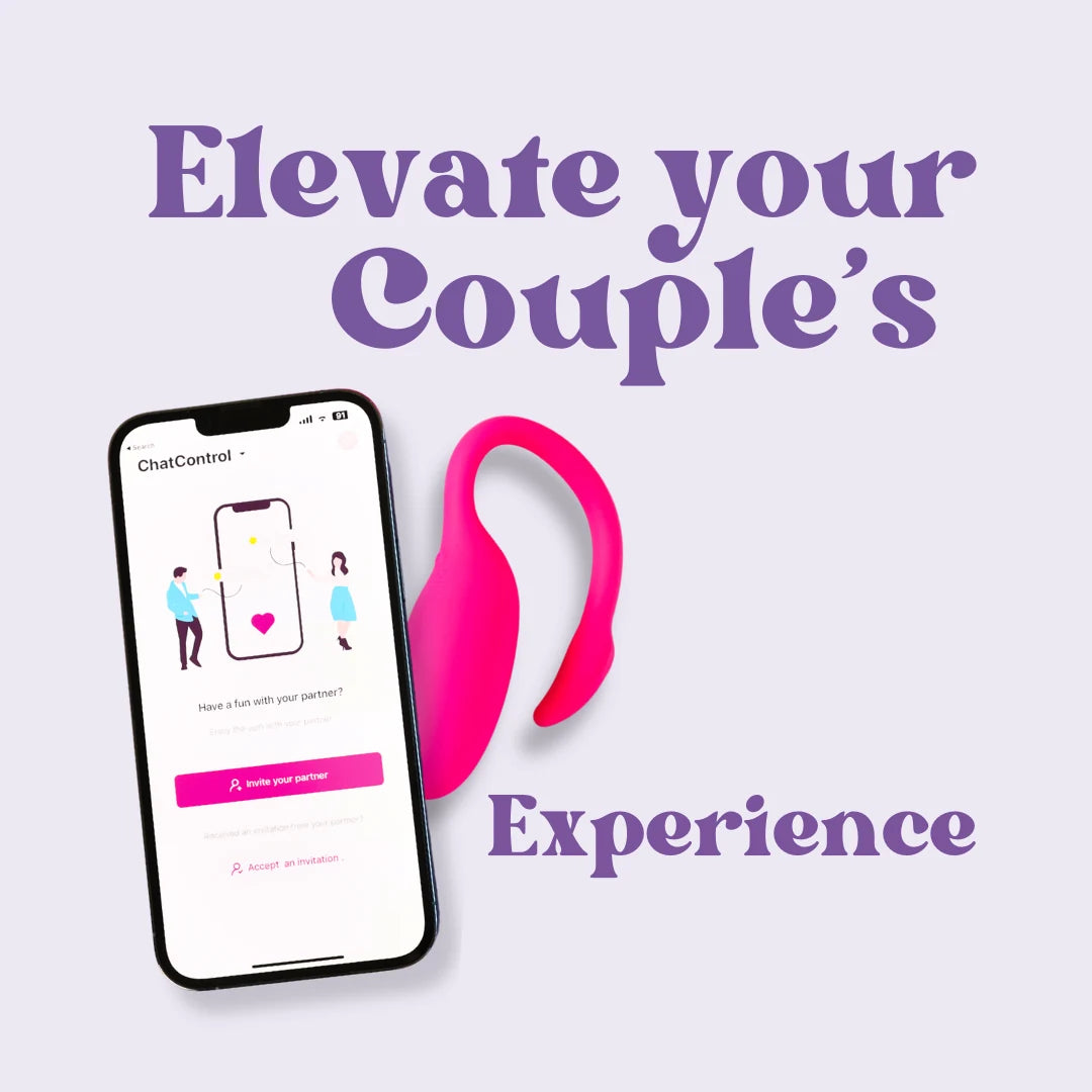 Elevate your couple's experience — the Flamingo beside the partner-invite app screen